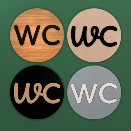 WC kyltti pyöreä kauno tammi koivu musta harmaa valkoinen puinen koivus