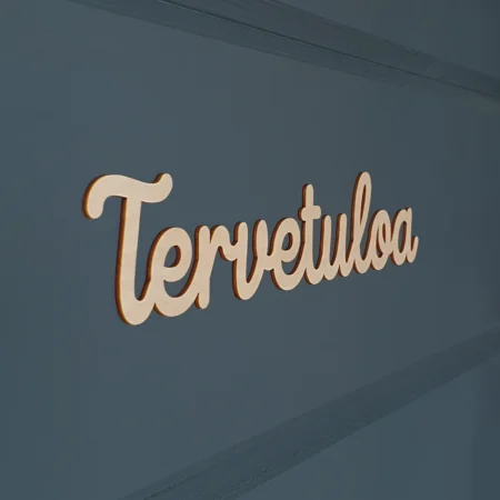 Tervetuloa kyltti koivus koivu oveen puinen