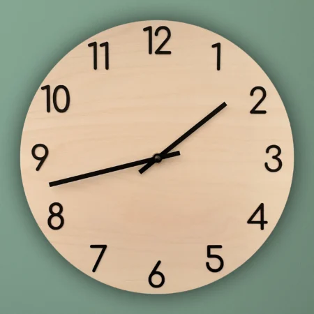 Seinäkello koivus numeroilla 30cm 40cm koivu