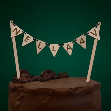 Viirit kakkukoriste viiri kustomoitava omalla nimellä koivus puinen kakkuun synttärit