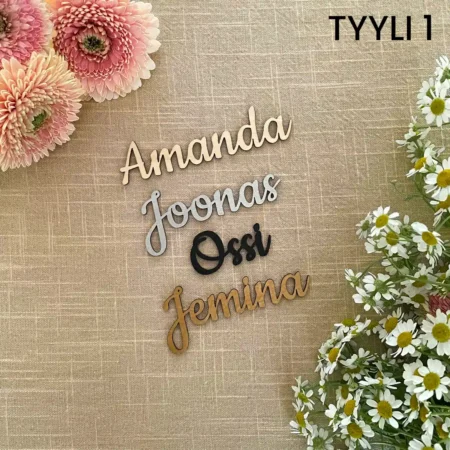 Paikkamerkki häihin juhliin tyyli 1 koivus koivu musta kulta hopea